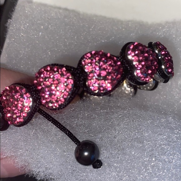 Beautiful Hematite and Crystal Heart Bracelet - Picture 2 of 3